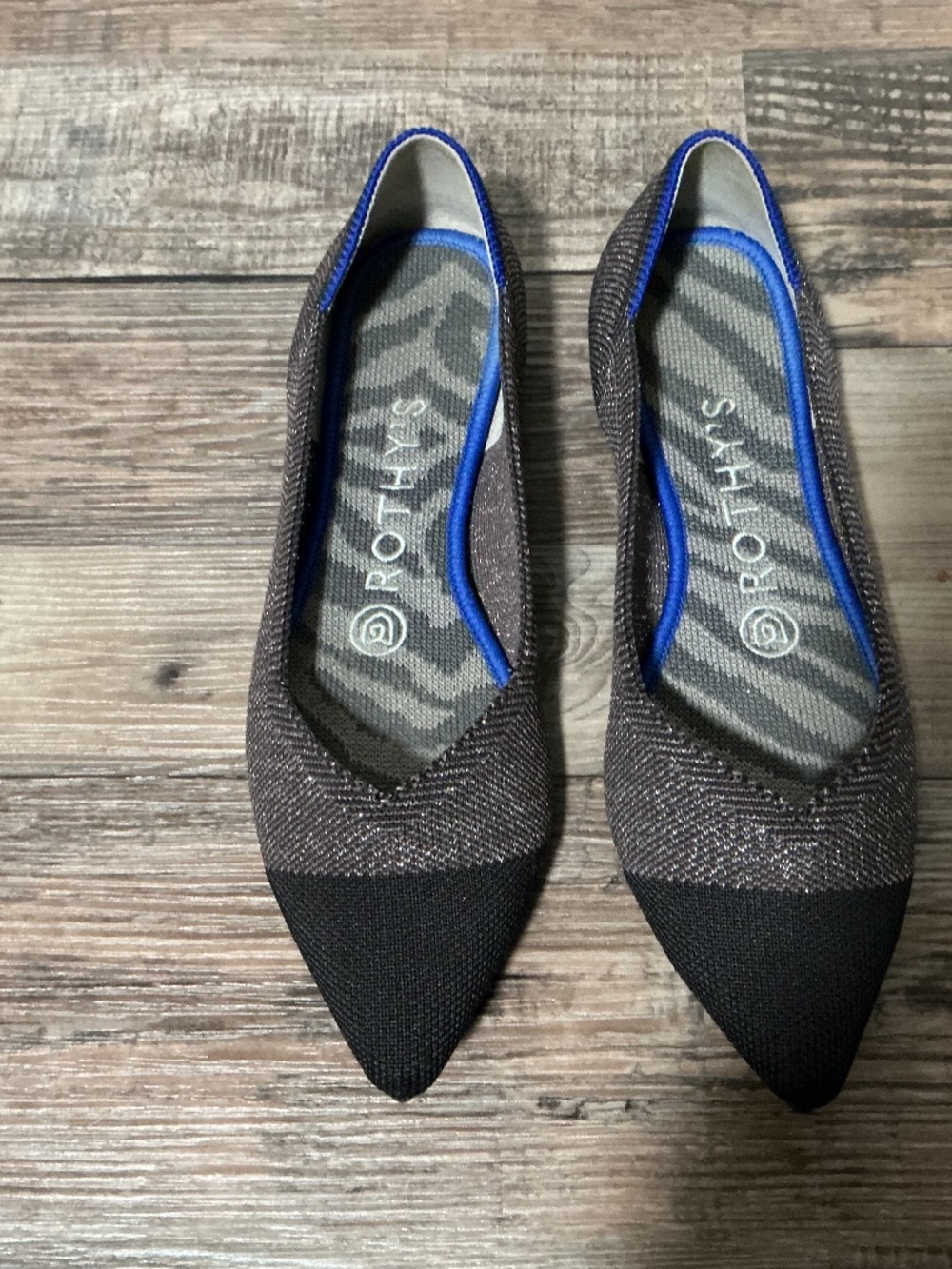 Rothy’s The Point Twilight Metallic Captoe Flats - 6.5
